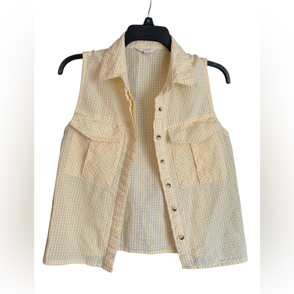 Women’s Sim & Sam Gingham Cotton Sleeveless Shirt